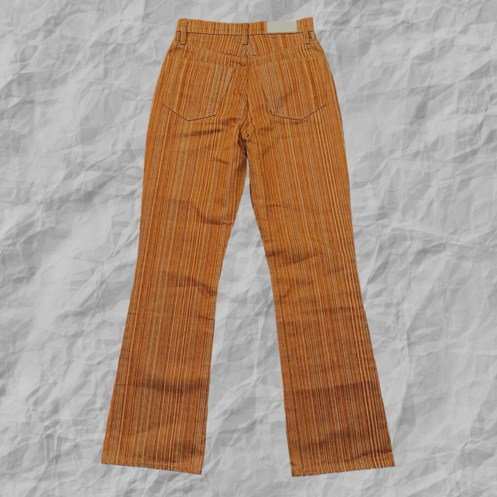 Re/done 70’s Bootcut High Rise Denim Stripe 26(27X32) Rust Tan Button‎ Fly Retro - Picture 2 of 7
